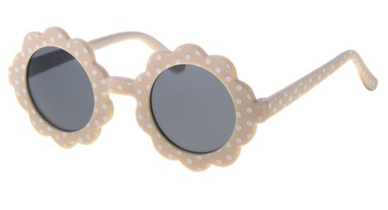 Dudes & Dudettes - babyzonnebril - 9 mnd t/m 24 mnd - bloem - UV400 bescherming - beige - babyzonnebril bloem design