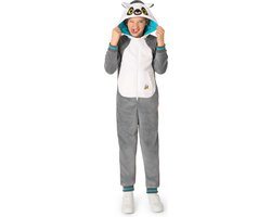 OppoSuits Apen Onesie Kids - Unisex - Ringstaart Maki Fleece Jumpsuit - Carnavalskleding - Dieren Verkleedpak Voor Kinderen - Grijs - Maat: XL - EU158/164 - 14-16 Jaar