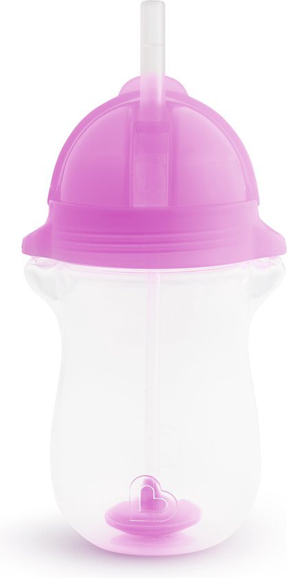 Munchkin Tip & Sip Antilek Rietjesbeker - Vaatwasserbestendig - Vanaf 12 maanden - 296ml - Munchkin drinkbeker - Paars - Drinkbeker met Rietje