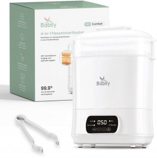 Babily 4-in-1 Flessen sterilisator en droger - Reinig tot 8 flessen tegelijk - Fles sterilisator baby elektrisch - Stoomsterilisator - BS1 Pro