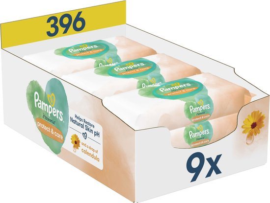 Pampers Harmonie Protect & Care babydoekjes 9 Verpakkingen = 396 Doekjes