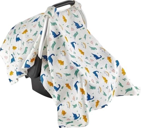 Babyjem Dinosaur Multicolor Hydrofiel Zonnekap voor 0+ Autostoel