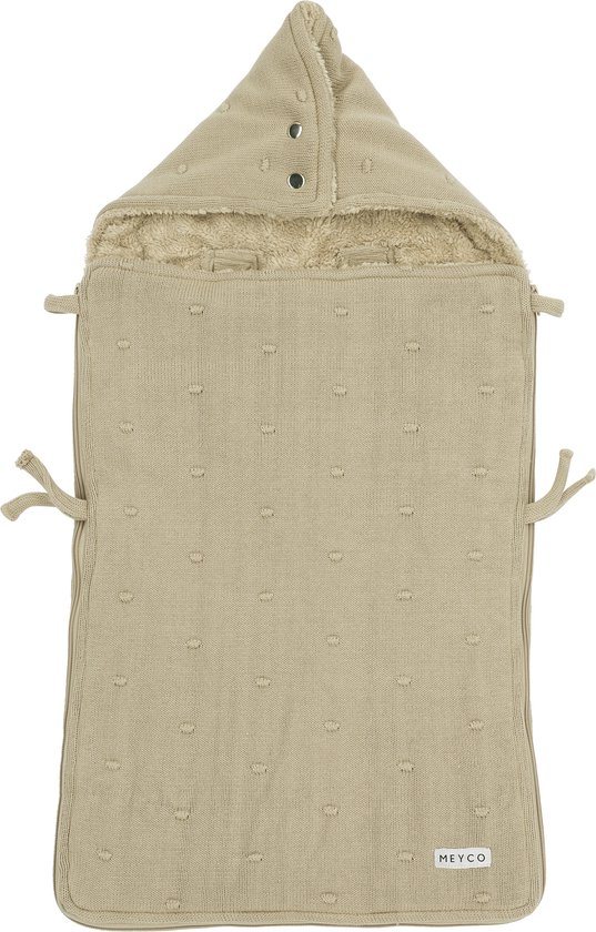 Meyco Baby Mini Knots teddy voetenzak - sand - 40x82cm
