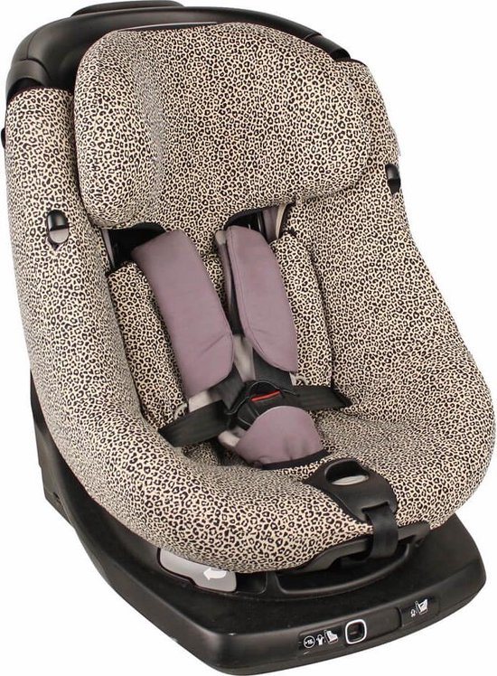 Autostoelhoes Geschikt voor Maxi Cosi AxissFix - Maxi Cosi Hoes Groep 0-1 - Zacht Katoen - Perfecte Pasvorm - Zand Luipaard