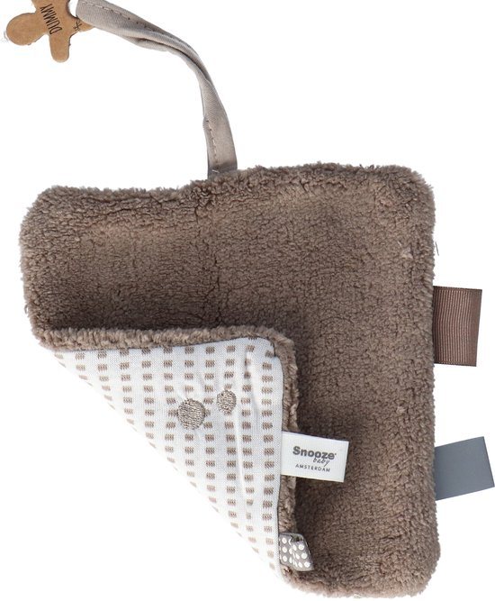 Baby Speendoekje 15 x 15cm - Knuffeldoekje 100% biologisch katoen - Comfortdoekje Warm Brown - Bruin - Snoozebaby