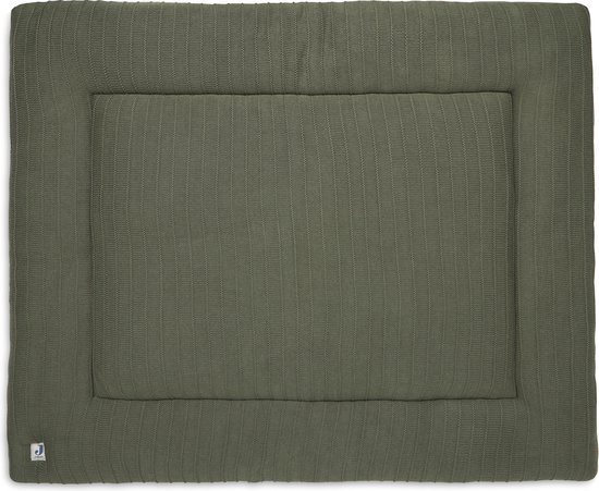 Jollein - Boxkleed (Leaf Green) - Pure Knit - Biologisch Katoen - Speelkleed Baby - 75x95cm