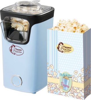 Bestron Popcorn machine - APC200B - popcornmaker - Incl. 10 popcorn zakken - Klaar in 2 min - Blauw