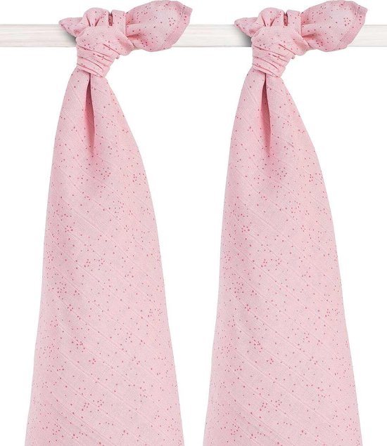 Jollein Hydrofiel Multidoek Mini Dots 115x115cm - Blush Pink - 2 Stuks