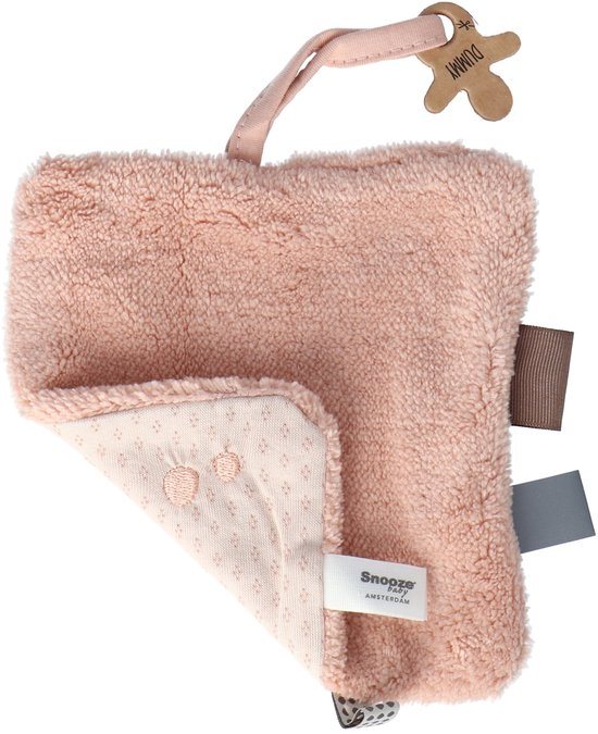 Baby Speendoekje 15 x 15cm - Knuffeldoekje 100% biologisch katoen - Comfortdoekje Milky Rust - Roze - Snoozebaby