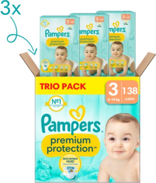 Pampers - Premium Protection - Maat 3 - Mega Pack - 138 luiers - 6/10 KG