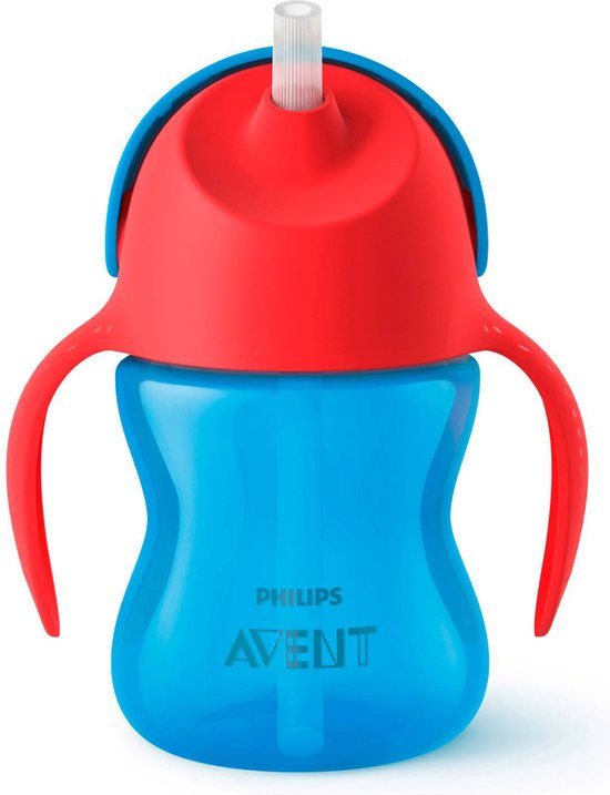 Philips Avent Drinkbeker met rietje - 9+ maanden - 1 stuk - Blauw/rood - SCF796/01