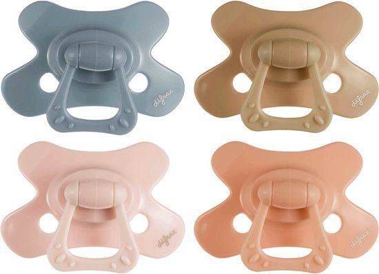 Difrax Natural Fopspeen 6+ Maanden - 4 Stuks, Siliconen Speen, Gemakkelijk te Accepteren