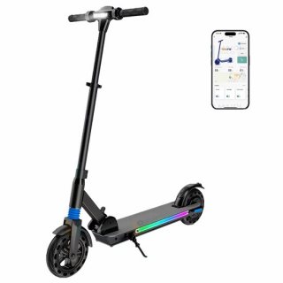 YEE RUN Elektrische step voor jongeren en volwassenen, electric scooter, inklapbaar, hoogte verstelbaar, met vering, 250W Motor, 25km/h max. snelheid, 25km bereik, 120kg draagvermogen, LED-display, Kleurrijke verlichting.