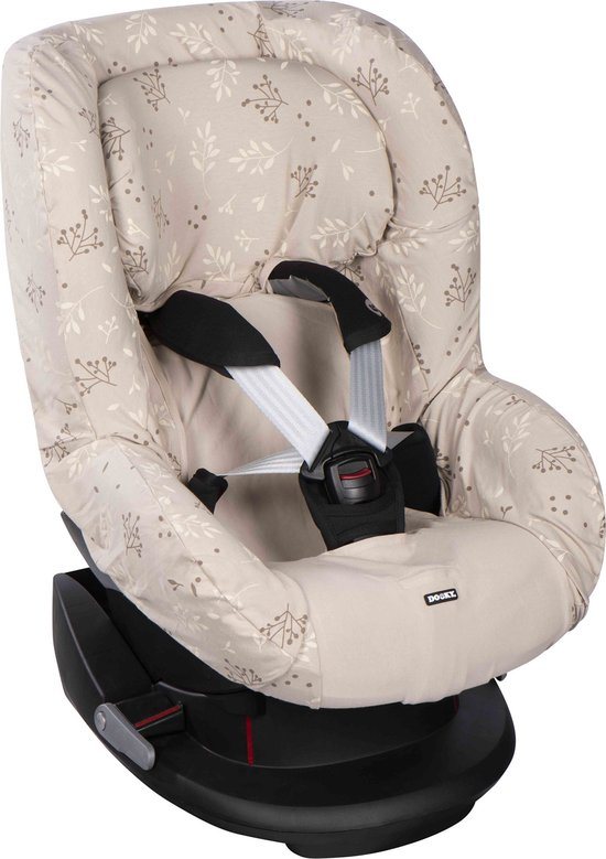 Dooky Seat Cover Groep 1 Autostoel hoes Romantic Leaves Beige - Universele Autostoelhoes Maxi Cosi CabrioFix, Maxi Cosi hoes Pebble, Maxicosi hoes, Cybex en meer - Autostoelhoes Baby Universeel