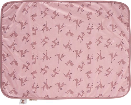 HappyBear | Verschoonmatje - Oh Deer | 50cm x 70cm | Handig voor onderweg | Compact en licht van gewicht | Waterdichte toplaag