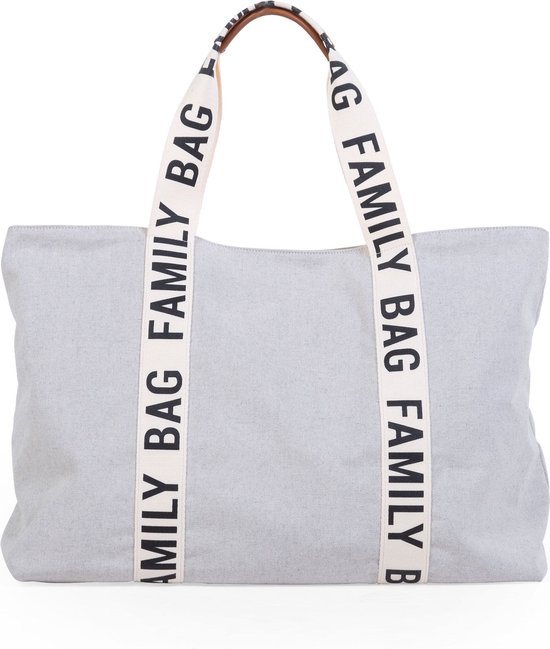 Childhome - Family Bag Verzorgingstas - Signature Canvas - Ecru - Ruim & Waterafstotend - Luiertas