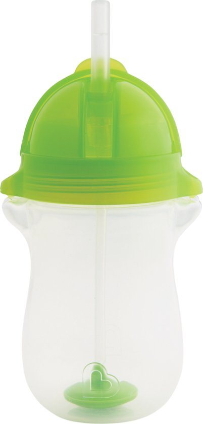 Munchkin Tip & Sip Antilek Rietjesbeker - Vaatwasserbestendig - Vanaf 12 maanden - 296ml - Munchkin drinkbeker - Groen - Drinkbeker met Rietje