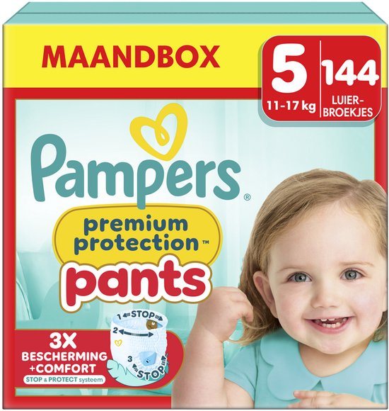 Pampers Premium Protection Pants Maat 5, 144 Luierbroekjes, 11kg-17kg