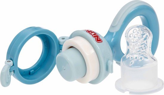 Nûby Sabbelzakje Nibbler Siliconen Blauw 6mnd+