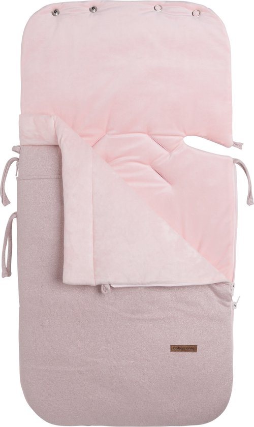 Baby's Only Voetenzak autostoel 0+ Sparkle - Zilver-Roze Mêlee - Met subtiel glittertje - Geschikt voor drie- en vijfpuntsgordel