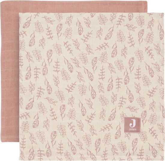 Jollein Hydrofiel Multidoek Meadow 115x115cm - Rosewood - 2 Stuks