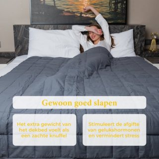 Sleep Comfy Verzwaringsdeken - 7 kg - 150x200cm - Weighted Blanket - Ontspannende Druk - Rustgevend - Comfortabel voor Alle Seizoenen - 4 Seizoenen - Hoogwaardig Materiaal - Grijs