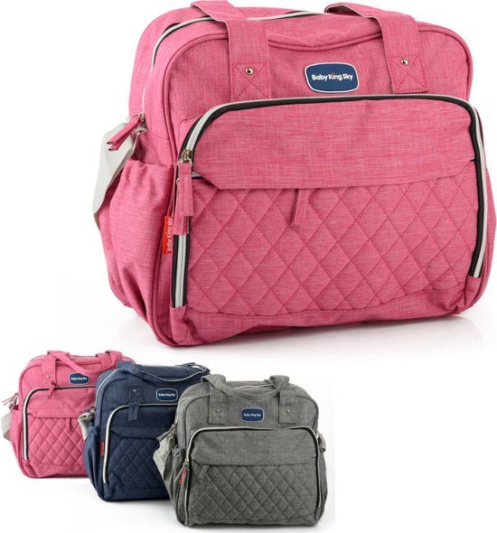 Luiertas Rugzak - Baby Verzorgingstas - Incl. Verschoningsmatje en Flessenhouder - Vakken - Jongens - Meisjes - Rose