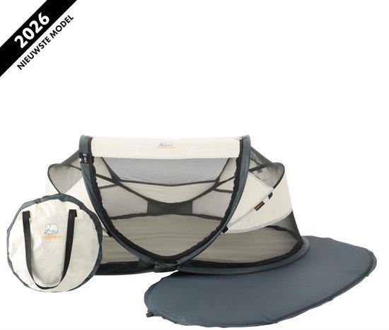 Deryan Baby Luxe Campingbedje – Inclusief zelfopblaasbare matras - Cream