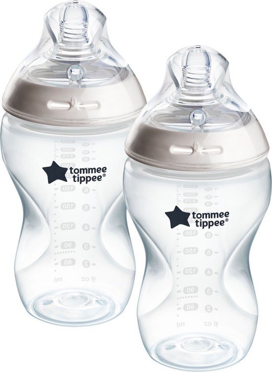 Tommee Tippee Natural Start Babyflessen - set van 2 x 340ml baby flessen - Medium toevoersnelheid 3m+