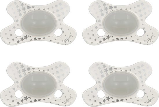 Difrax Natural Fopspeen - 0 tot 6 Maanden - Glows in the Dark - 4 Stuks