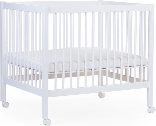 Childhome Park 97 - Box met wieltjes - Verstelbaar op 3 hoogtes - Hout - Wit - 98x78x82 cm