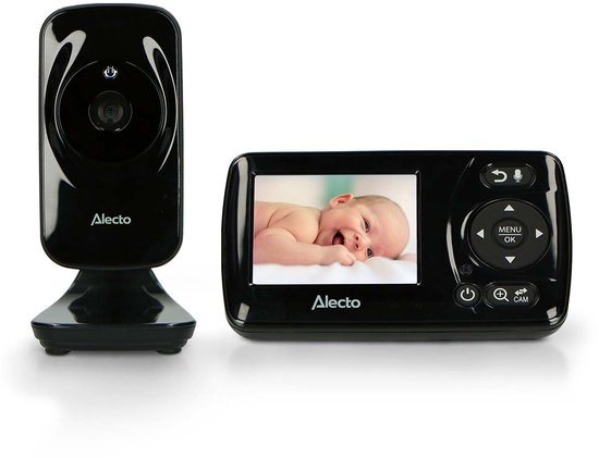 Alecto Babyfoon met Camera - DVM71BLACK - Nieuwe versie - Nachtzicht - Energiebesparend en uitbreidbaar - Zwart