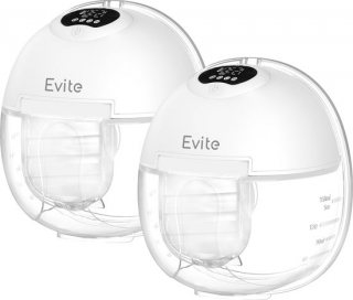 Evite Elektrische Draadloze Borstkolf Maxi – Handsfree & Draagbaar – BPA-Vrij – Dubbele Borstkolf – Met E-book - Wit