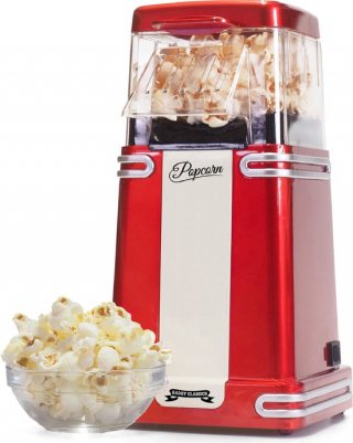 Gadgy Popcorn Machine Retro - Hete Lucht Popcorn Maker- 26,5 x 14 CM - Funcooking voor Party & Kids