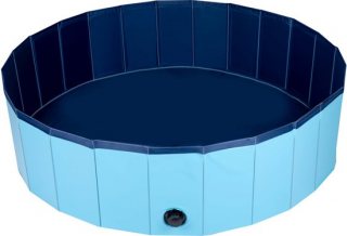 maxxpro Hondenzwembad - 120 x 30 CM - Middelgrote Hondenrassen - Opvouwbaar Honden Bad - Anti-Slip Bodem - met Leegloopventiel - Blauw