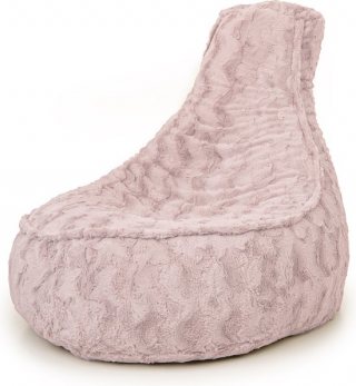 Drop & Sit - zitzak/stoel - stijlvolle bontlook (faux) - roze - Noa JR - 100 Liter - handgemaakt in de Benelux