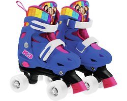 K3 - Rolschaatsen - Verstelbaar in 4 maten - Maat 34/37 - Met stopper - Blauw - Regenboog