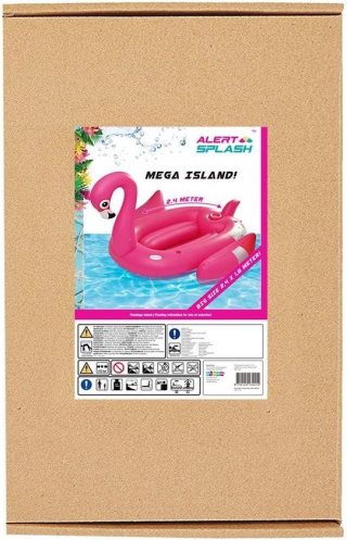 Alert Splash Opblaaseiland Flamingo 240 x 180 cm