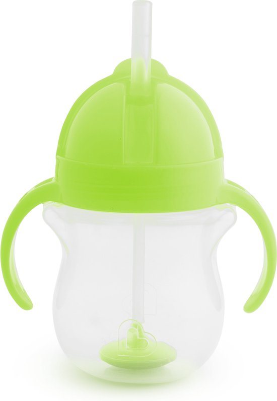 Munchkin Tip & Sip Antilek Rietjesbeker - Drinkbeker met Rietje - Vaatwasserbestendig - Vanaf 6 maanden - 207ml - Groen - Munchkin Drinkbeker met een rietje