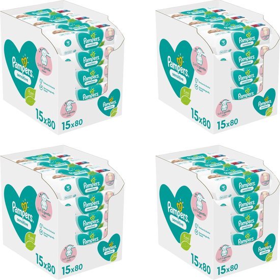 Pampers Sensitive Billendoekjes - 60 Pakken - 4800 babydoekjes
