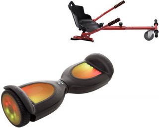 Jetson Prism Hoverboard Zwart PRO Met Hoverkart Rood - All-Road 6.5 inch Wielen - Oxboard - LED Verlichting - UL2272 Gecertificeerd