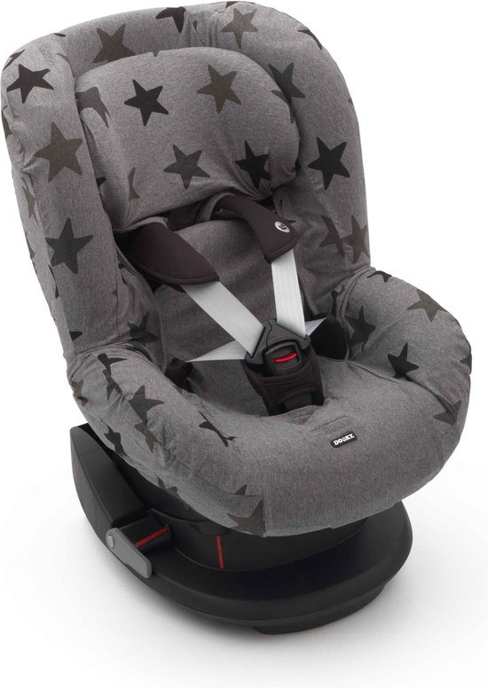 Dooky Seat Cover Groep 1 Autostoel hoes Grey Star - Universele Autostoelhoes Maxi Cosi CabrioFix, Maxi Cosi hoes Pebble, Maxicosi hoes, Cybex en meer - Autostoelhoes Baby Universeel