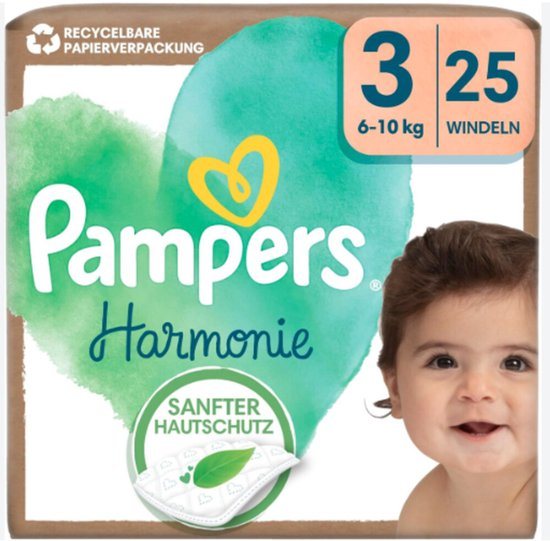 4x Pampers Harmonie Luiers Maat 3 (6 -10 kg) 25 stuks