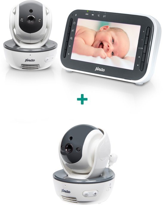 Alecto Babyfoon Bundel - Babyfoon met 2 Camera's - Op afstand Beweegbaar - DVM200M + DVM200C - Wit