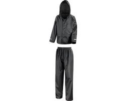 Result - Kinderregenpak - Zwart - Maat 134/140