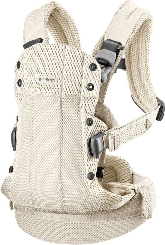 BabyBjörn Draagzak Harmony - 3D Mesh - Crème - Buikdrager - Rugdrager – Ergonomisch – Zachte details