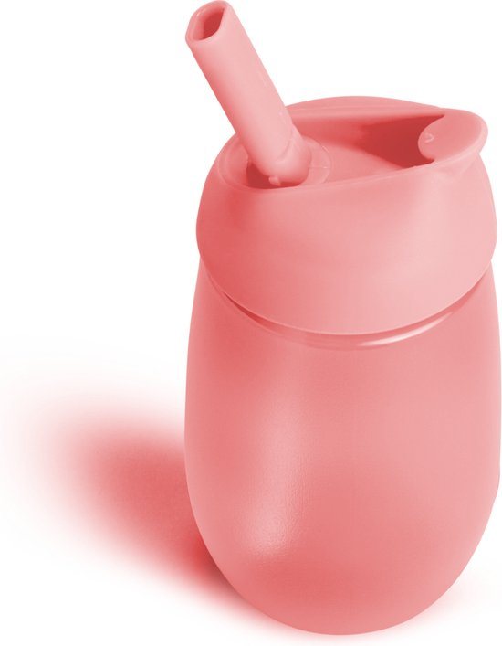 Munchkin Rietjesbeker - Anti-Lek Drinkbeker - Simple Clean - Eenvoudig te reinigen - Vaatwasser bestendig - Drinkbeker voor Baby en Kind - 296ml - Roze