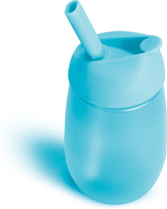 Munchkin Rietjesbeker - Anti-Lek Drinkbeker - Simple Clean - Eenvoudig te reinigen - Vaatwasser bestendig - Drinkbeker voor Baby en Kind - 296ml - Blauw