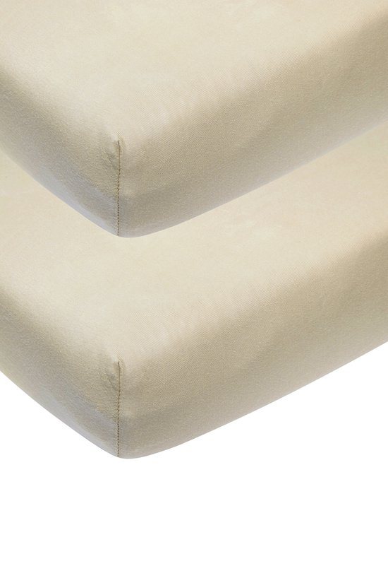Meyco Baby Uni hoeslaken co-sleeper - 2-pack - sand - 50x90cm