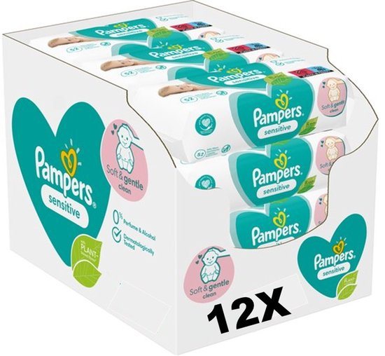 Pampers Sensitive Billendoekjes 0% plastic - 624 Babydoekjes